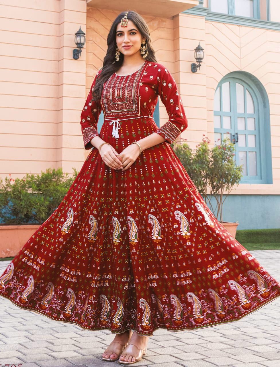 Glam Nx Long Rayon Print  Anarkali Gown  Catalogue